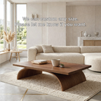 Modern Sculptural Coffee Table with Curved Base, Minimalist Living Room Centerpiece - view 6 of 7