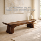 Modern Curved Entryway Bench Sculptural Hallway Seat Organic Minimalist Furniture - view 7 of 7