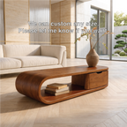 Modern Storage Coffee Table with Drawer and Open Shelf, Minimalist Living Room Table - view 7 of 7