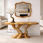 Sculptural Solid Wood Console Table, Organic Tree Root Base Entryway Hallway Furniture - view 4 of 7