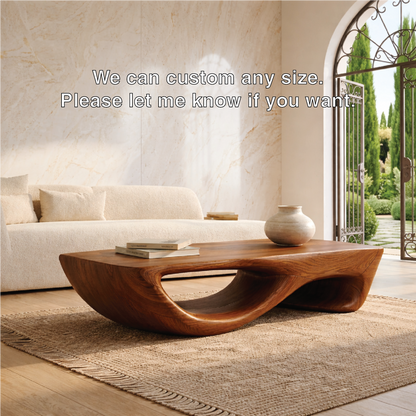 Contemporary Sculptural Coffee Table with Open Wave Base, Luxury Lounge Centerpiece - view 5 of 7