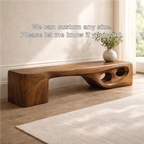 Modern Entryway Bench Sculptural Curved Hallway Seat Organic Statement Furniture - view 5 of 7