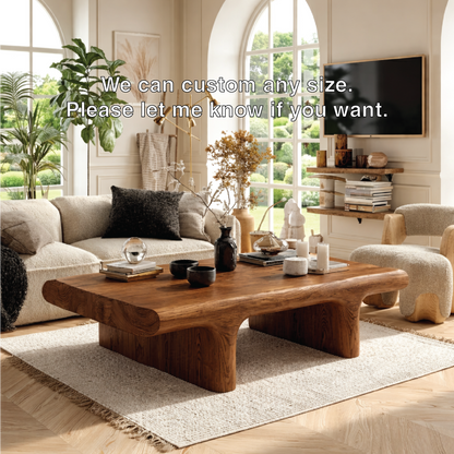 Unique Wooden Coffee Table with Sculptural Curved Design - view 5 of 7