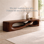Modern Sculptural Entryway Bench Curved Hallway Seat Organic Statement Furniture - view 5 of 7