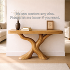 Organic Solid Wood Console Table, Sculptural Tree Base Entryway Hallway Furniture - view 5 of 7