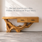Rustic Solid Wood Console Table With Drawers, Tree Root Base Entryway Hallway Furniture - view 4 of 7