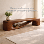 Modern Entryway Bench with Shelf Sculptural Hallway Seat Organic Statement Furniture - view 7 of 7