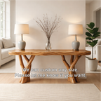 Rustic Solid Wood Console Table, Sculptural Branch Base Entryway Hallway Furniture - view 4 of 7