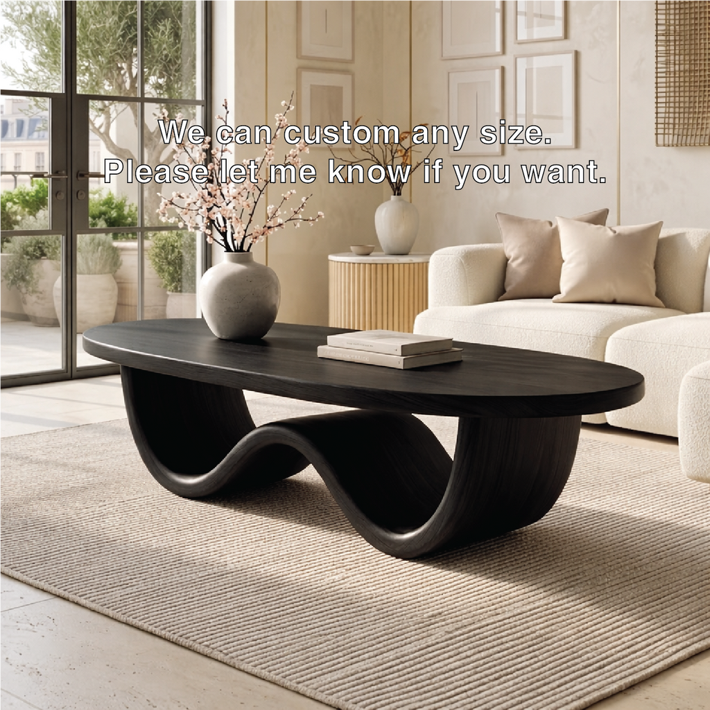 Sculptural Wooden Coffee Table with Elegant Curved Design - view 7 of 7