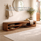 Modern Entryway Bench with Shoe Storage Sculptural Hallway Seat Statement Furniture - view 5 of 7