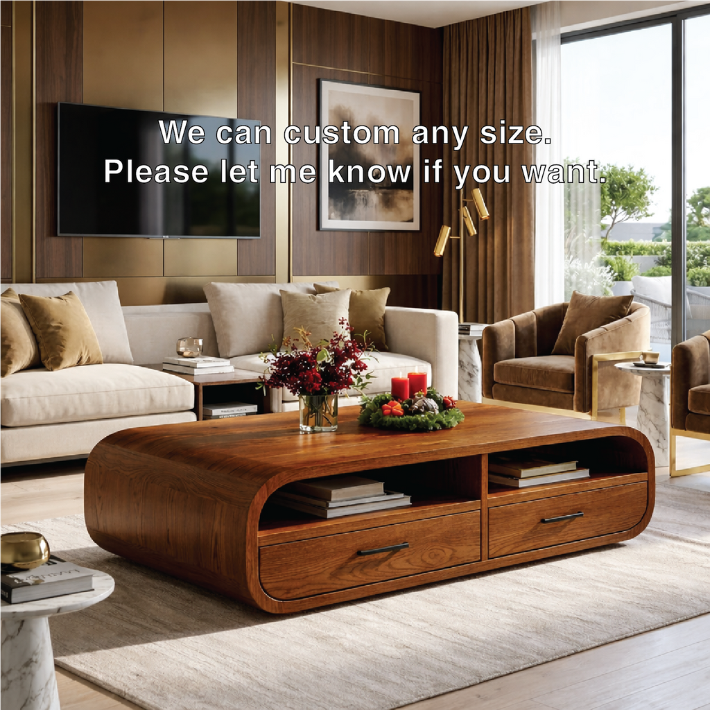 Modern Wooden Coffee Table with Drawers and Storage Space - view 6 of 7