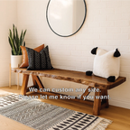 Live Edge Solid Wood Bench, Rustic Farmhouse Entryway Dining Seat - view 6 of 7