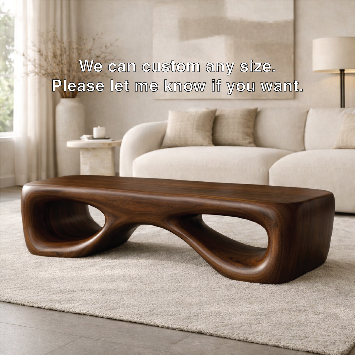 Modern Sculptural Wooden Entryway Bench, Curved Hallway Seating for Luxury Homes - view 6 of 7