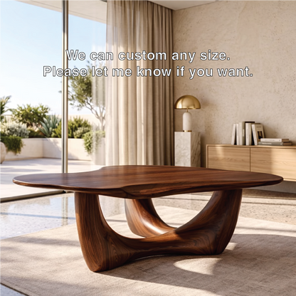Organic Sculptural Coffee Table with Wave Base, Modern Minimalist Living Room Table - view 6 of 7