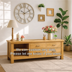 Solid Wood Console Table with Drawers, Farmhouse Wood Media Cabinet with Storage - view 4 of 7