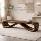 Contemporary Sculptural Entryway Bench, Curved Hallway Seating for Luxury Interiors - view 6 of 7