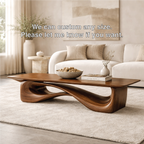 Sculptural Wooden Coffee Table, Modern Organic Living Room Centerpiece Furniture - view 6 of 7