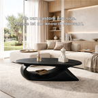 Elegant Wooden Coffee Table with Curved Modern Design - view 7 of 7