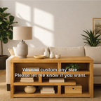 Modern Wood Console Table, Mid Century Media Console Cabinet with Open Storage Shelves - view 4 of 7