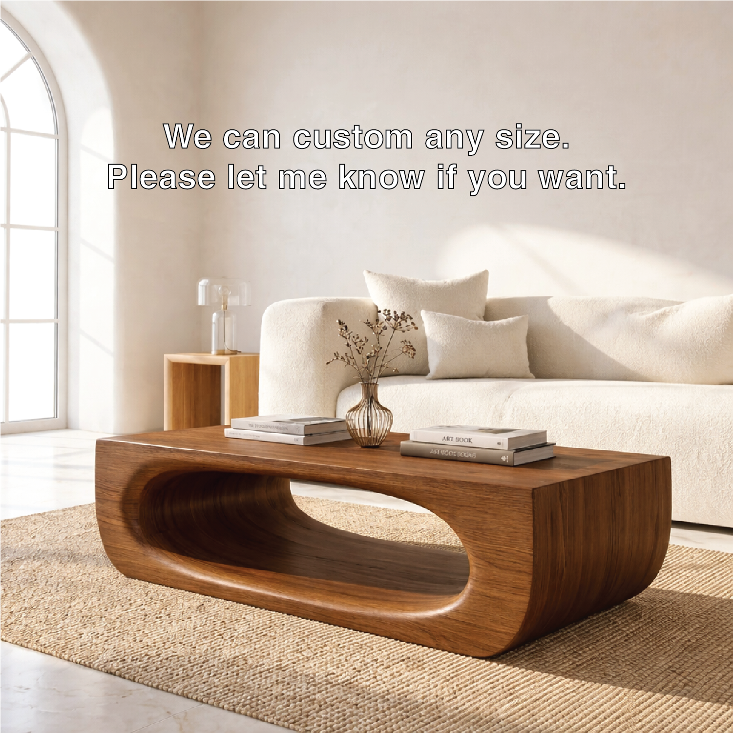Modern Sculptural Coffee Table with Open Base, Minimalist Living Room Centerpiece - view 5 of 7
