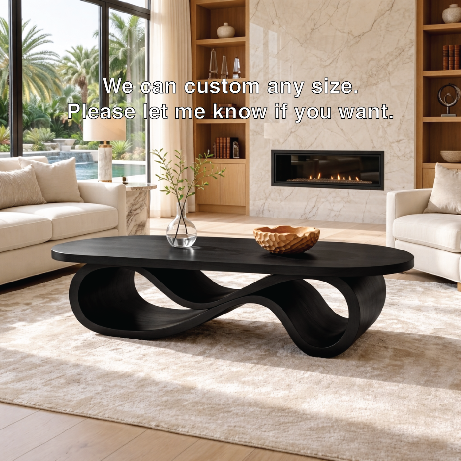 Modern Wooden Coffee Table with Unique Infinity Shape Design - view 7 of 7