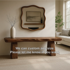 Solid Wood Entryway Bench with Sculpted Base, Handmade Rustic Hallway Seat - view 7 of 7