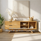 Modern Solid Wood Sideboard with Sculptural Base, Mid Century Storage Cabinet - view 4 of 8