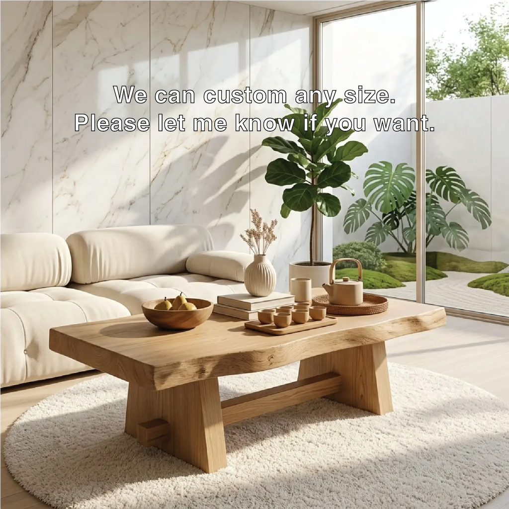 Solid Wood Coffee Table with Unique Design and Spacious Storage Shelf for Living Room - view 5 of 7