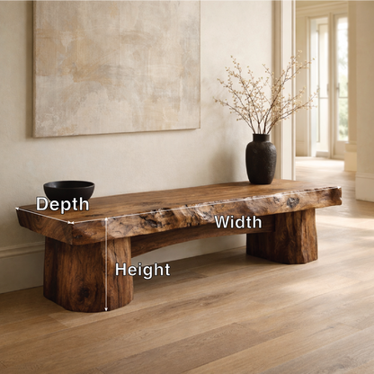 Rustic Entryway Bench Live Edge Hallway Seat Farmhouse Console Style Furniture - view 7 of 7