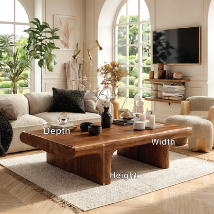 Unique Wooden Coffee Table with Sculptural Curved Design - view 7 of 7