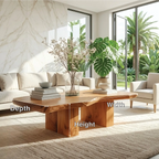 Handcrafted Natural Wood Coffee Table with Sculptural Design - view 7 of 7
