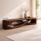 Modern Sculptural Entryway Bench Curved Hallway Seat Organic Statement Furniture - view 7 of 7