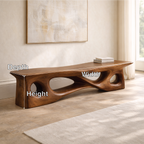 Sculptural Entryway Bench Organic Curved Hallway Seat Statement Minimalist Furniture - view 6 of 7
