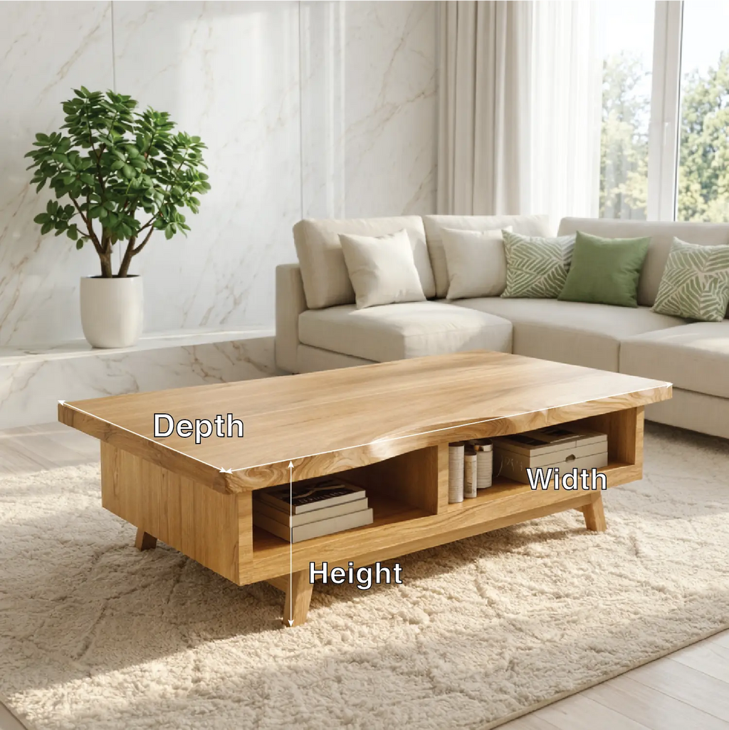 Handcrafted Walnut Coffee Table with Storage, Natural Wood Living Room Furniture - view 7 of 7