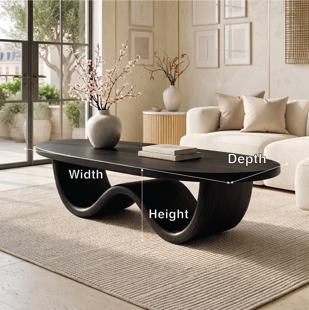Sculptural Wooden Coffee Table with Elegant Curved Design - view 5 of 7