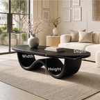 Sculptural Wooden Coffee Table with Elegant Curved Design - view 5 of 7