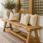 Live Edge Solid Wood Bench, Rustic Handmade Entryway and Dining Seat - view 2 of 7