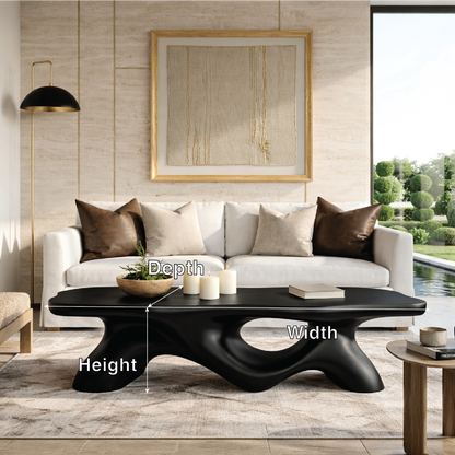Unique Wooden Coffee Table with Curved Design for Living Room - view 7 of 7