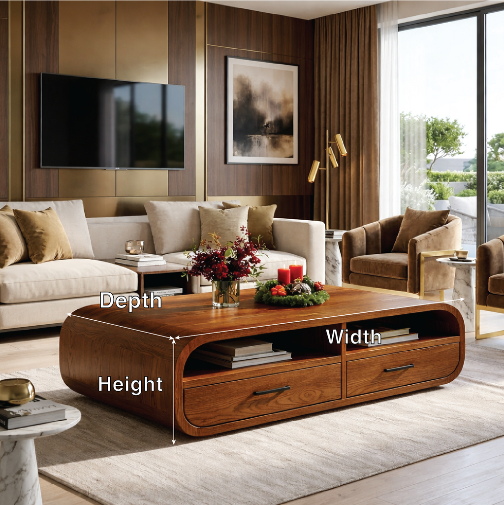 Modern Wooden Coffee Table with Drawers and Storage Space - view 5 of 7