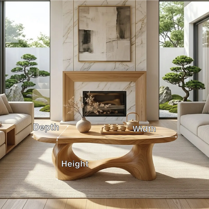 Unique Sculptural Coffee Table, Handcrafted Natural Wood Design for Living Room - view 7 of 7
