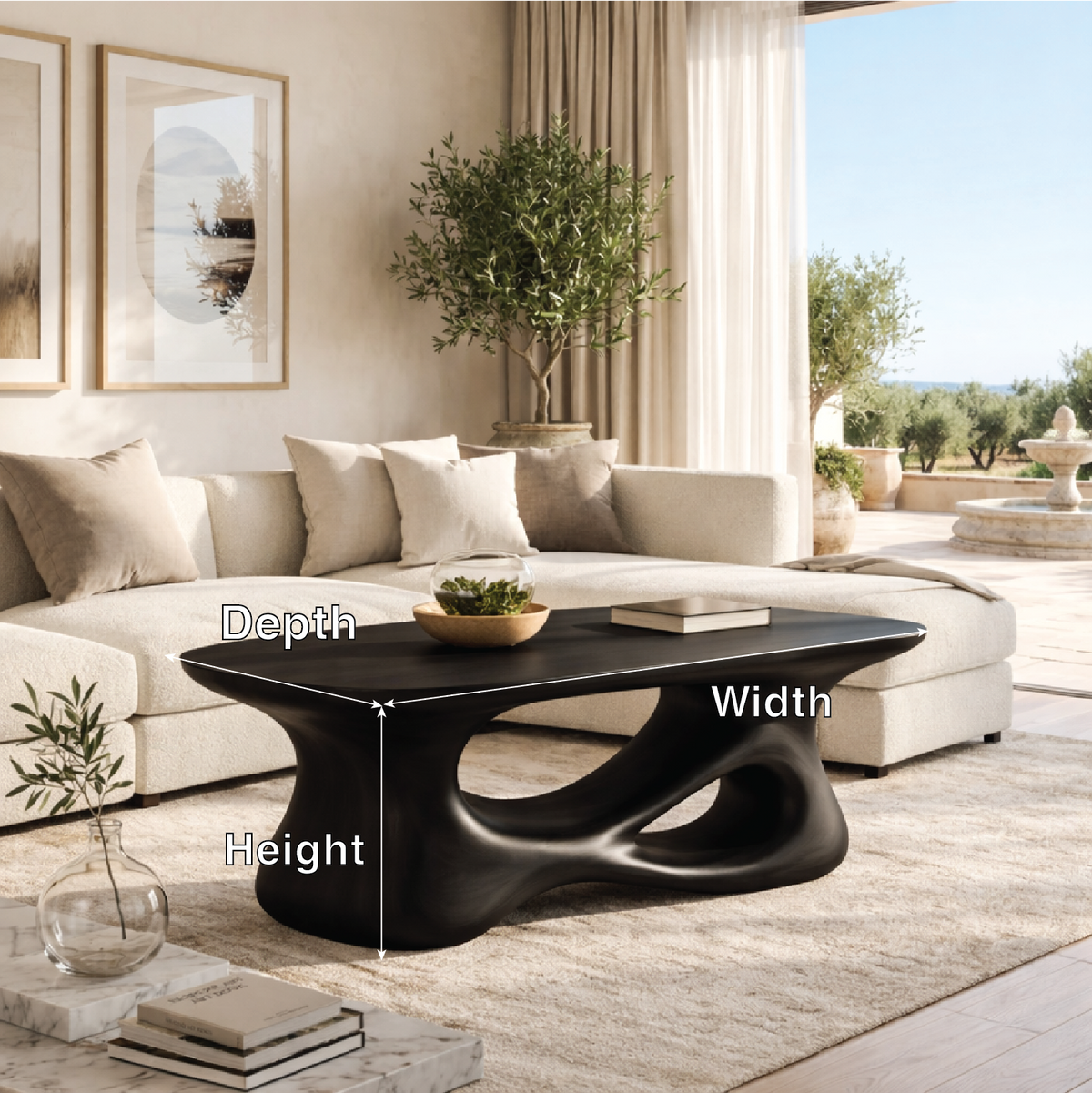 Sculptural Wooden Coffee Table with Curved Modern Design - view 5 of 7