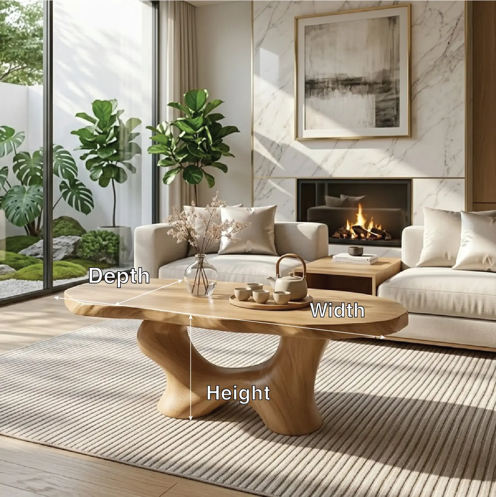 Modern Handcrafted Coffee Table, Sculptural Wooden Design with Elegant Curves - view 7 of 7