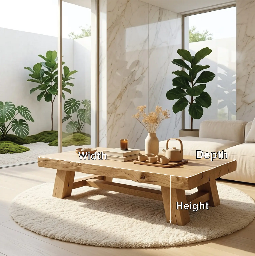 Handcrafted Solid Wood Coffee Table, Rustic Style with Geometric Legs - view 7 of 7