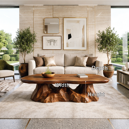 Sculptural Wooden Coffee Table with Unique Wavy Design - view 6 of 7