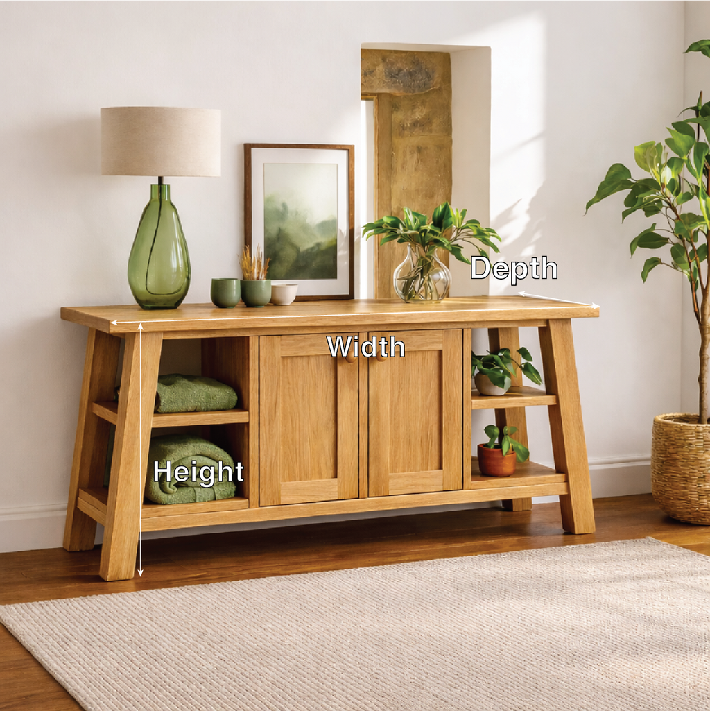 Modern Solid Wood Sideboard Cabinet, Farmhouse Buffet Storage Console with Shelves and Doors - view 2 of 7