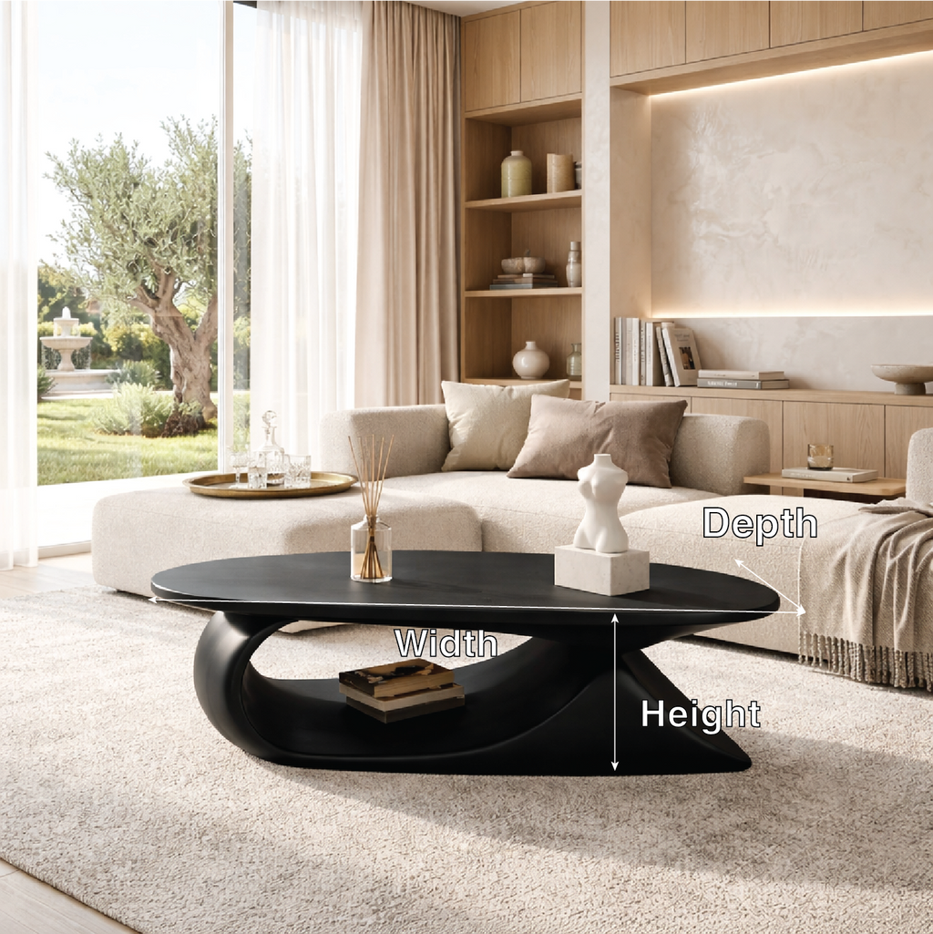 Elegant Wooden Coffee Table with Curved Modern Design - view 6 of 7