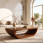 Modern Sculptural Coffee Table with Open Base, Minimalist Living Room Accent Table - view 7 of 7