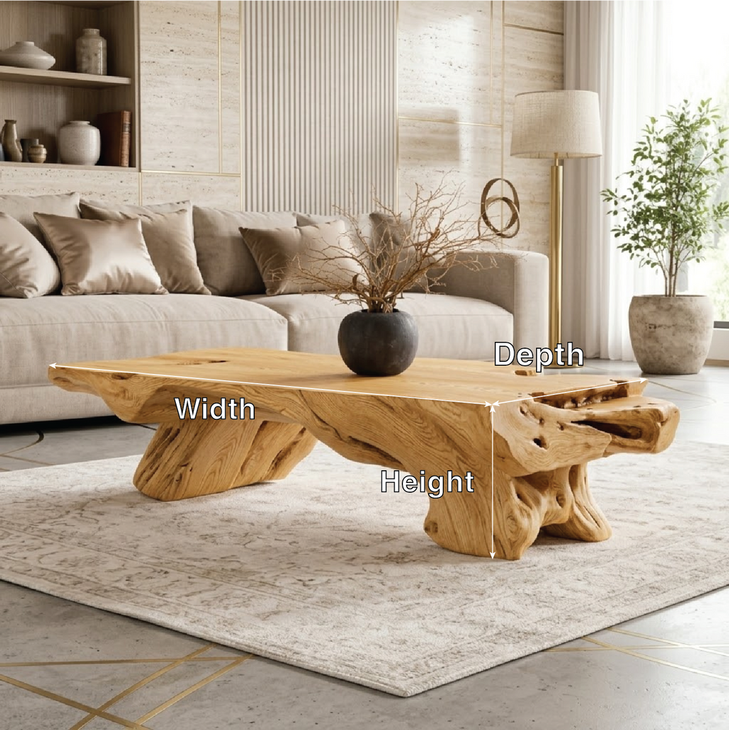 Rustic Wooden Coffee Table with Unique Organic Design - view 6 of 7