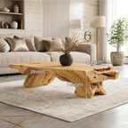 Rustic Wooden Coffee Table with Unique Organic Design - view 6 of 7