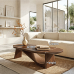 Modern Oval Coffee Table with Sculptural Base, Minimalist Living Room Centerpiece - view 7 of 7